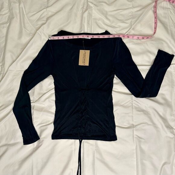 Project Social T Black Rio Long Sleeve Ruched Corset Top (Style #454651) Sm NWT - Picture 6 of 9